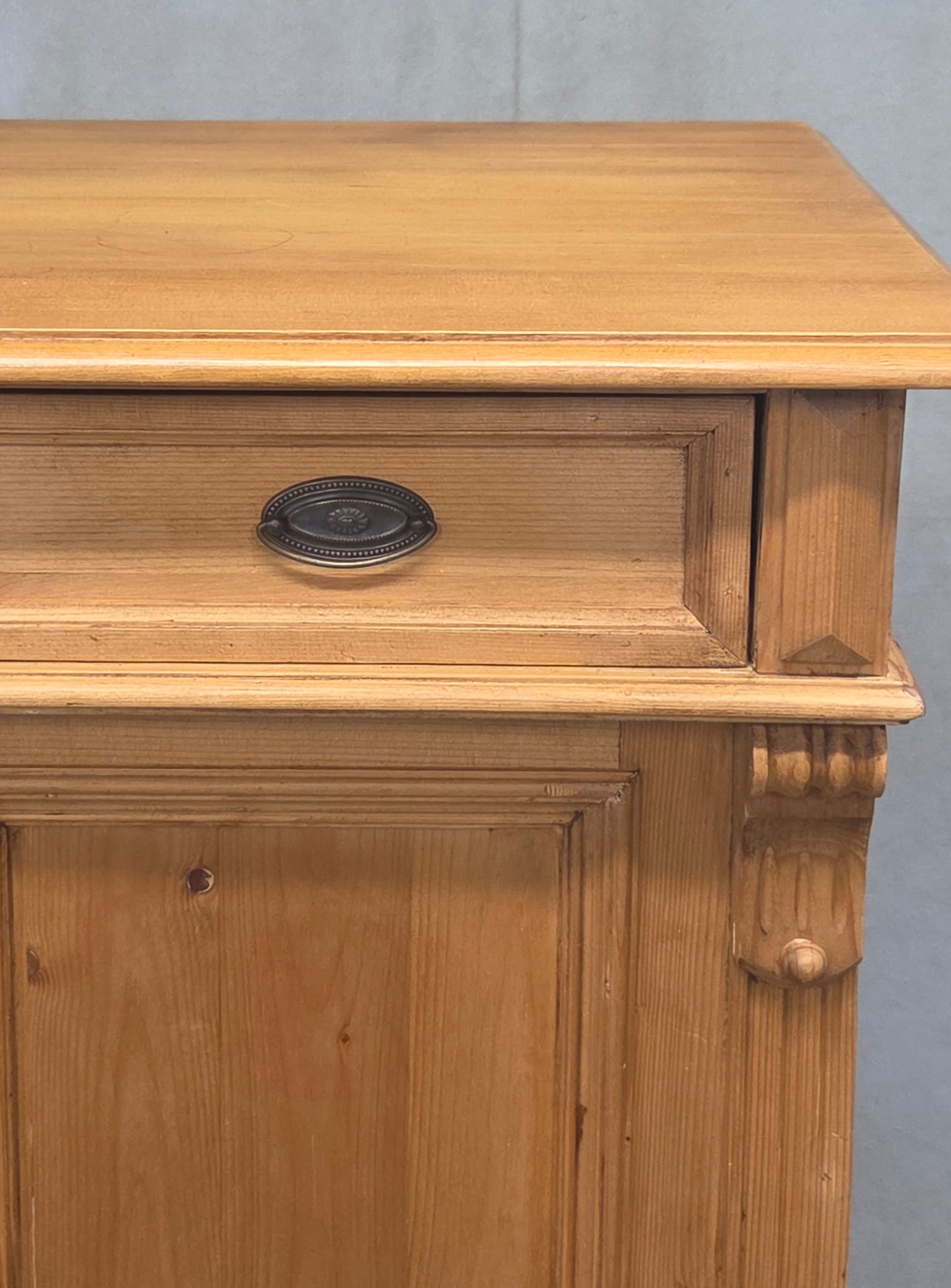 Vintage German Natural Pine Tall Cabinet Cupboard