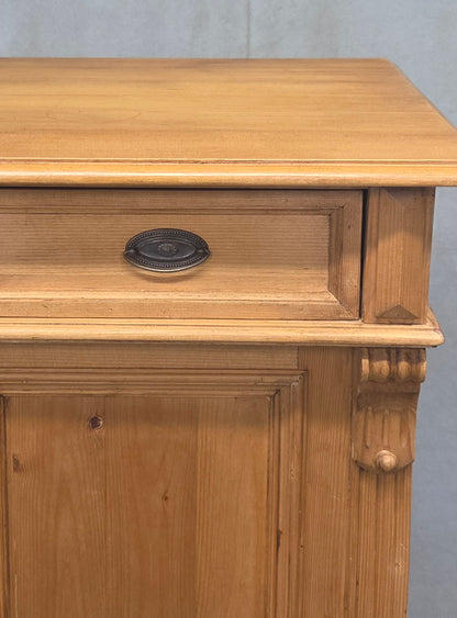 Vintage German Natural Pine Tall Cabinet Cupboard