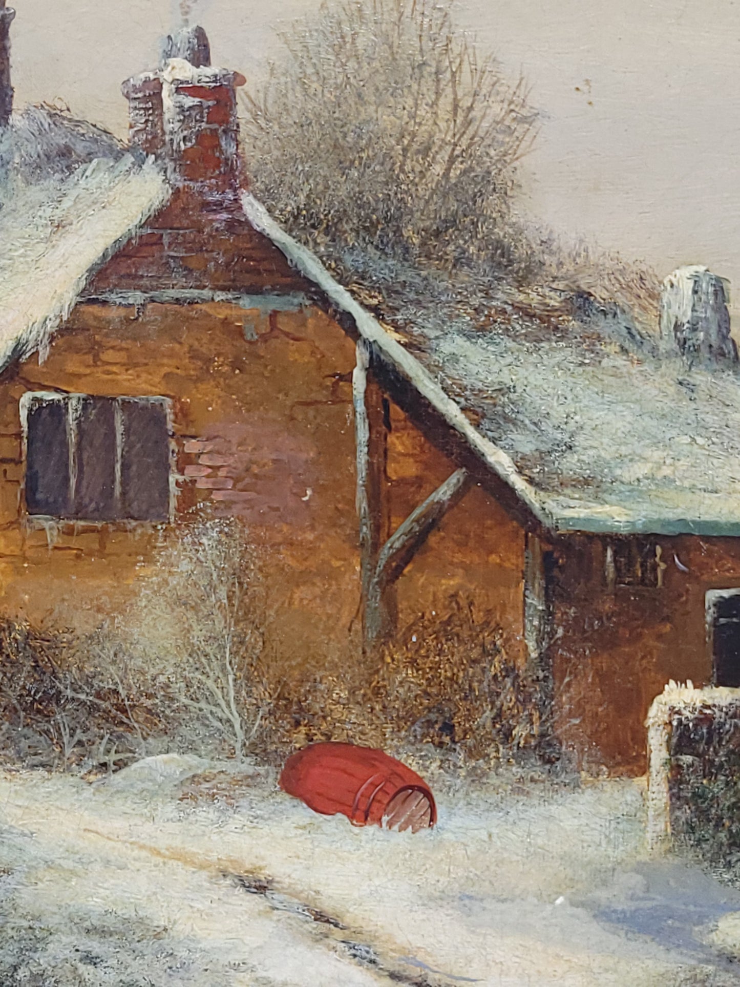 Old Mill Near Hergarmney by M. Thompson 1837, signed, oil on canvas painting