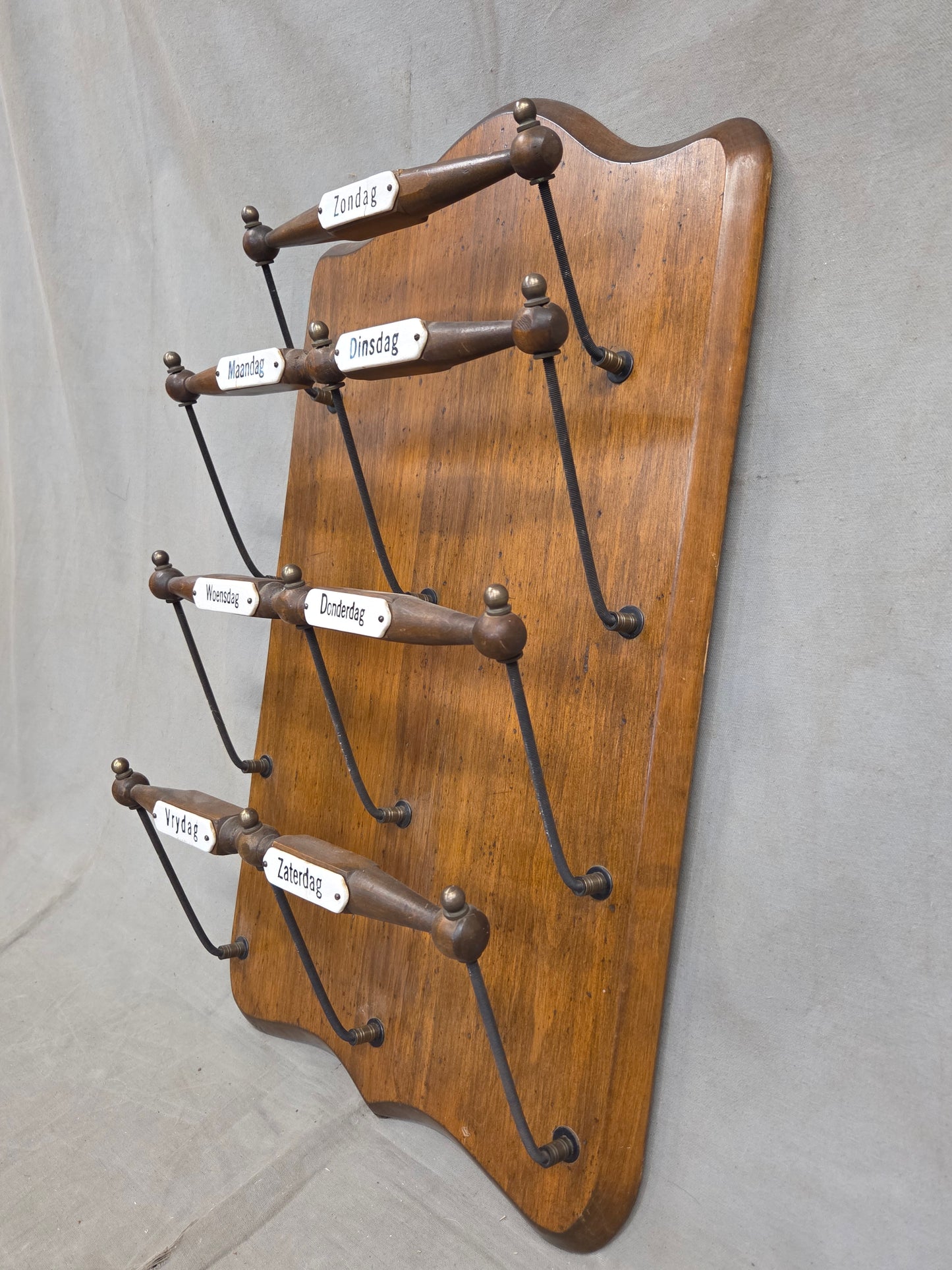 Antique Dutch Wall Mounted Organizational Rack for Newspapers/Magazines