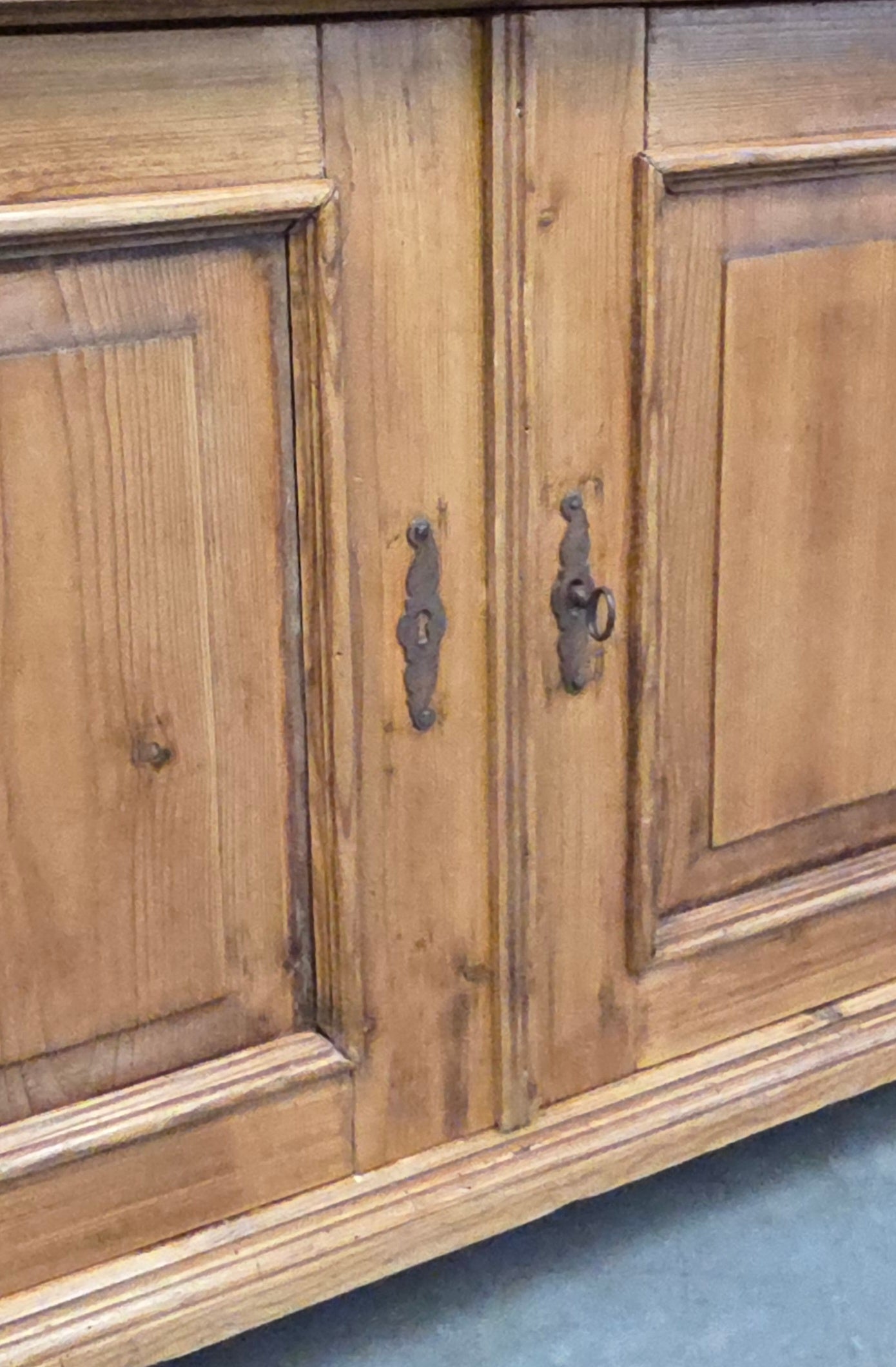 Antique Eastern European Pine Stepback China Cabinet Sideboard Hutch