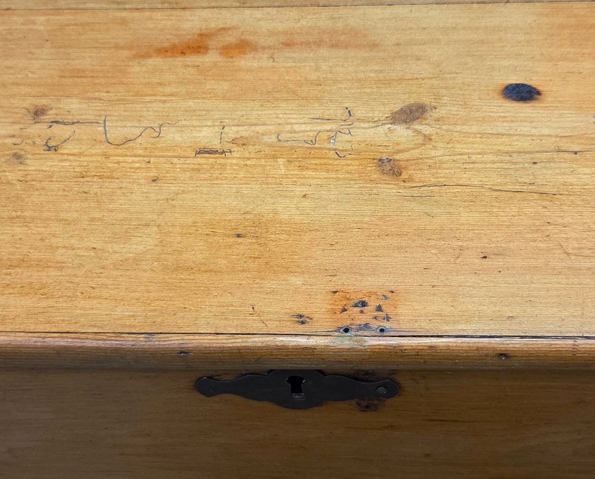 Antique Circa 1900 German Natural Pine Blanket Chest
