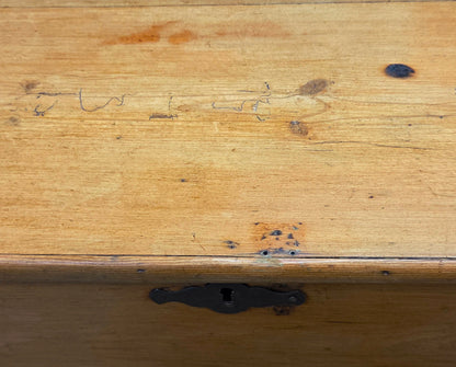 Antique Circa 1900 German Natural Pine Blanket Chest