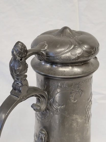 Antique Circa 1900 Art Nouveau Kayserzinn "4009" Pewter Tankard