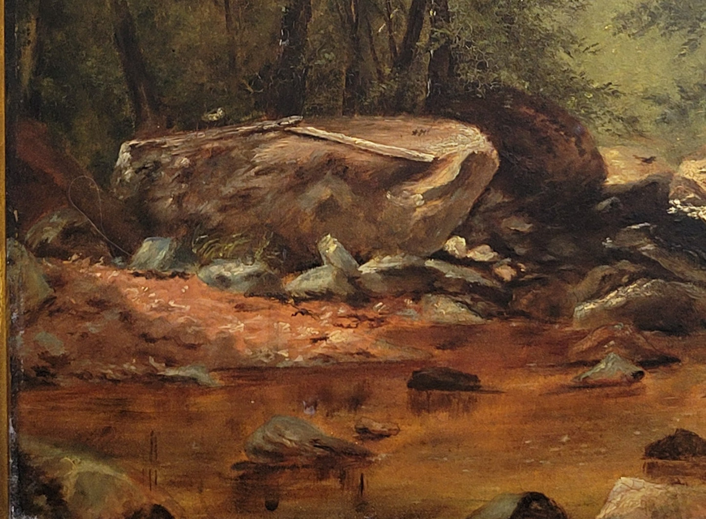 Antique 19th Century French Forest Landscape signed E.S. Buffett, 1862