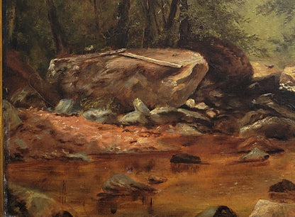 Antique 19th Century French Forest Landscape signed E.S. Buffett, 1862