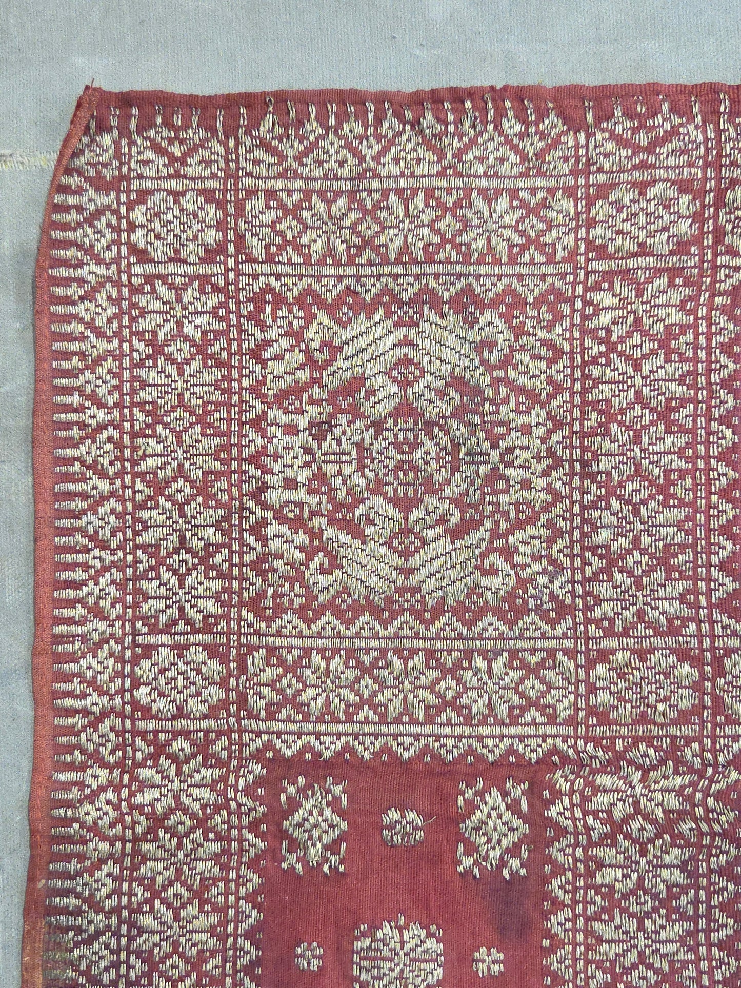 Antique Early 20th century Malaysian Ikat Songket Head Cloth from Sumatra