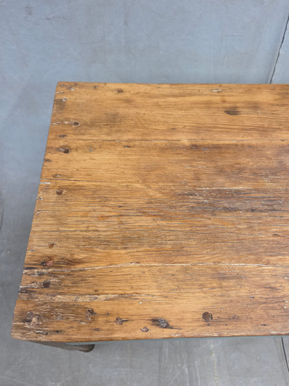 Vintage Rustic Southwestern Painted Pine Coffee Table