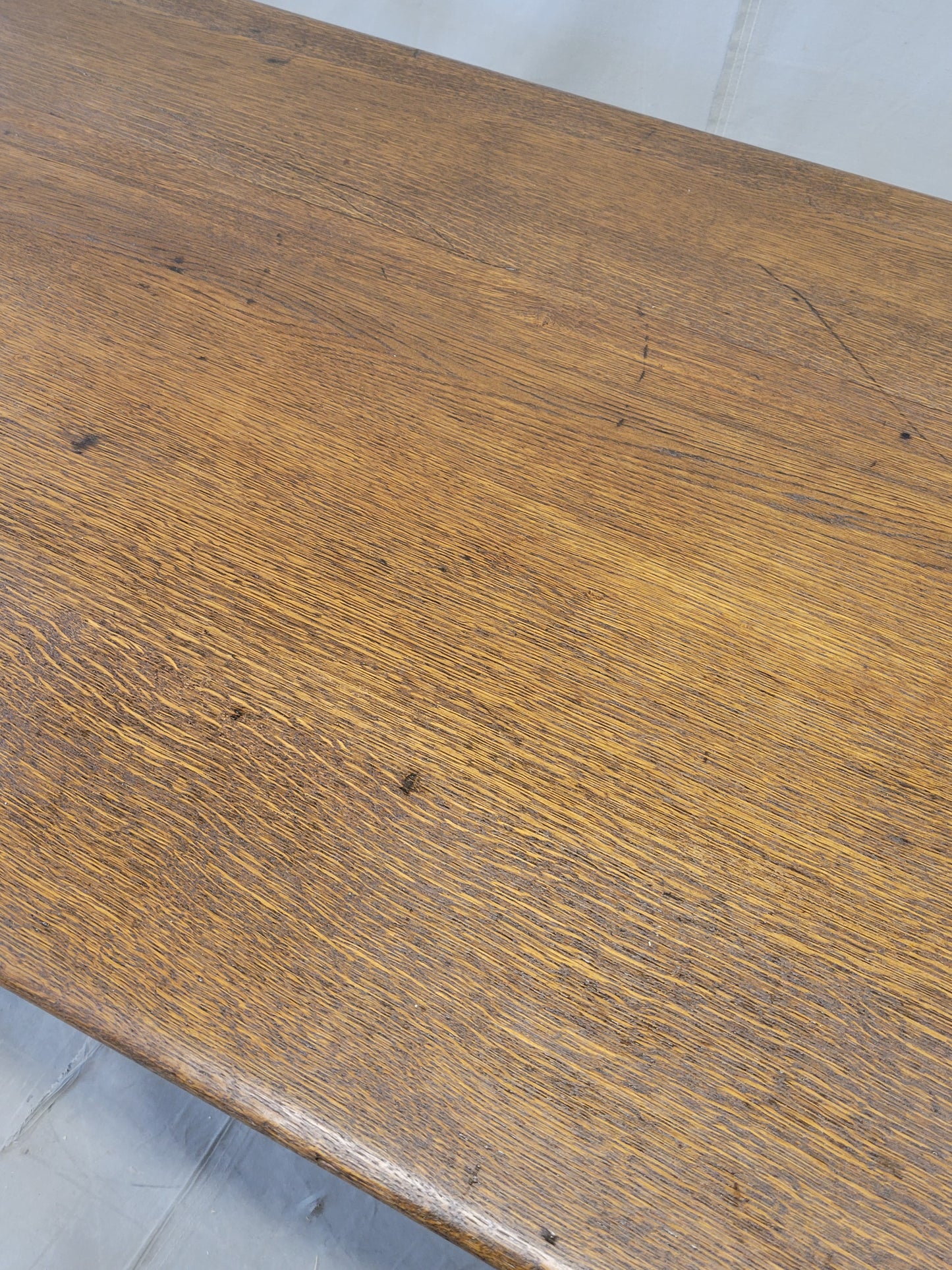 Antique Rustic English Oak Farmhouse Dining Table