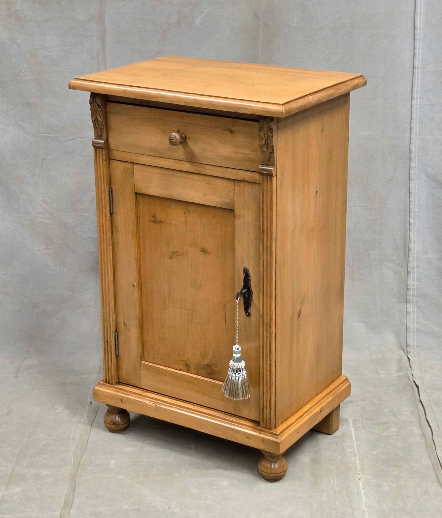 Vintage Eastern European Natural Pine Nighstands - a pair