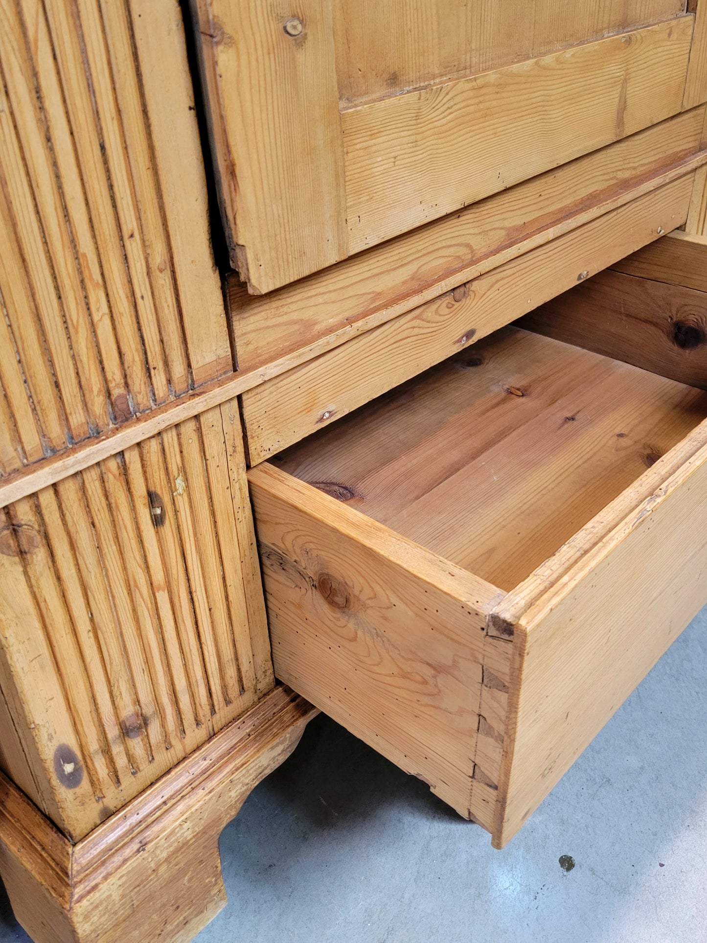 Antique 19th Century German Pine Single Door Armoire Wardrobe