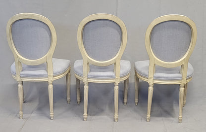 Vintage Baker Furniture French Louis XVI Painted Dining Chairs Reupholstered - Set of 6