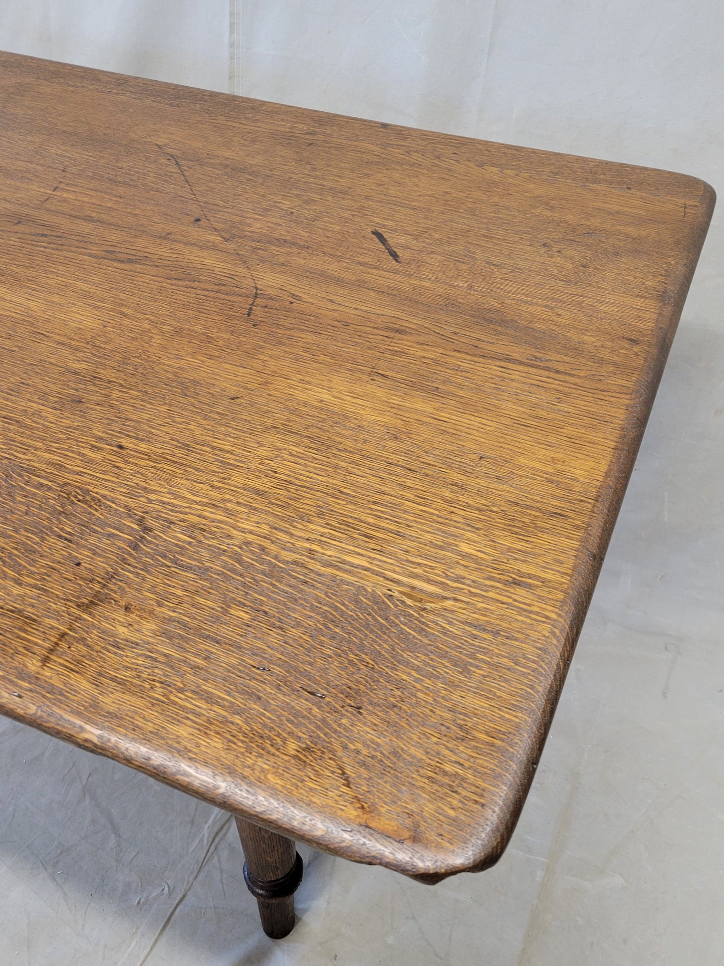 Antique Rustic English Oak Farmhouse Dining Table