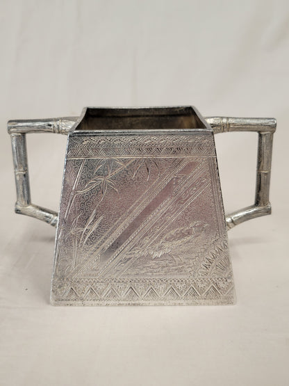 Antique James W. Tufts Boston Engraved Silverplate Aesthetic Movement Tea Set