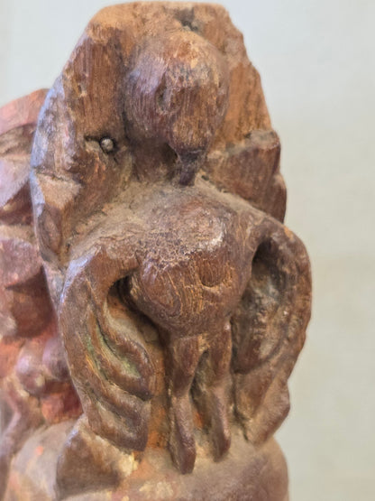 Antique Indian Hand Carved Naga Architectural Remnant on a Custom Metal Stand