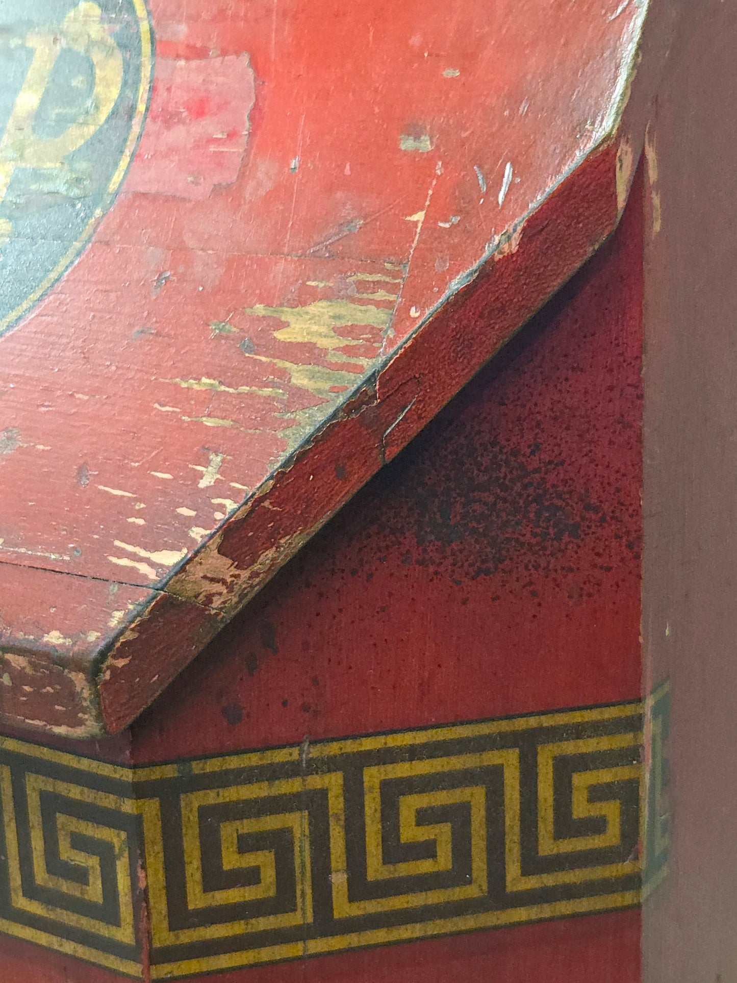 Antique A&P Tea Bin, Wood With Red Paint, Country Style, Circa 1920