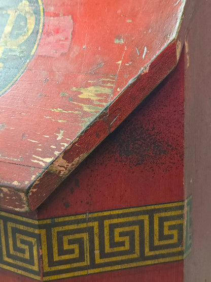 Antique A&P Tea Bin, Wood With Red Paint, Country Style, Circa 1920