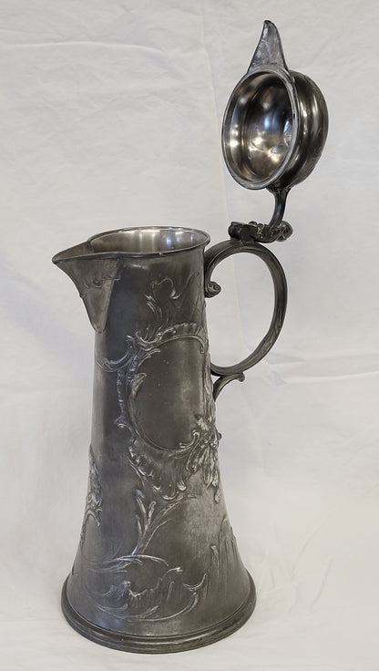 Antique Circa 1900 Art Nouveau Kayserzinn "4009" Pewter Tankard