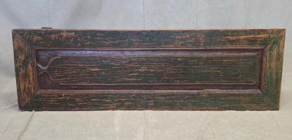 Vintage Teak Coffee Table Made From an Old Reclaimed Door With Green Paint