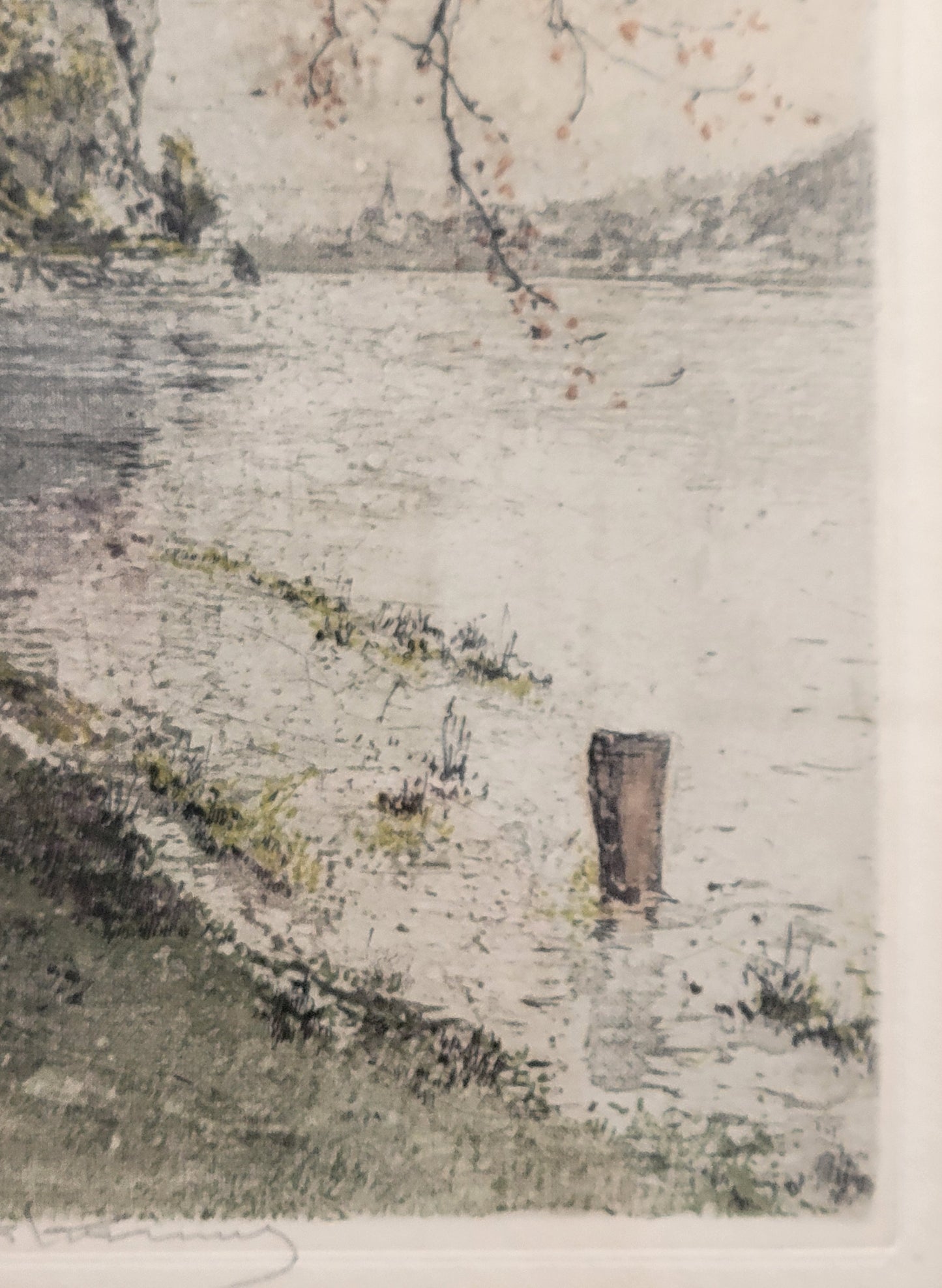 Etching of Persenberg Castle (Austria) by Luigi Kasimir (1881-1962)