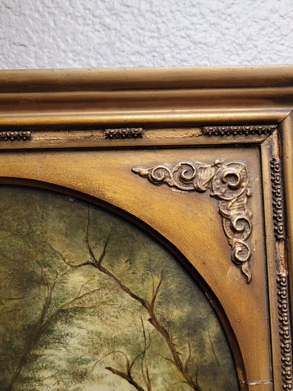 Antique 19th Century French Forest Landscape signed E.S. Buffett, 1862