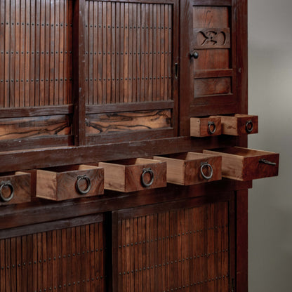 Antique Japanese Meiji Period Two Piece Tansu Chest (Goshu Mizuya)