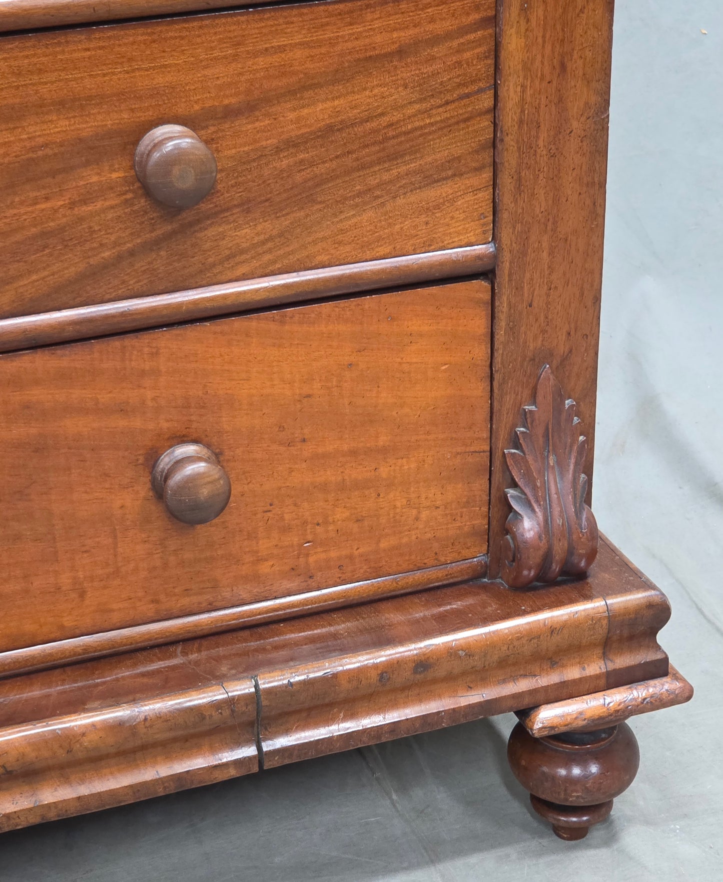 Antique 19th Century Flame Mahogany High Victorian Scotch Chest