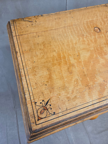 Antique Late 19th Century English Pine Faux Bois Maple Chest of Drawers