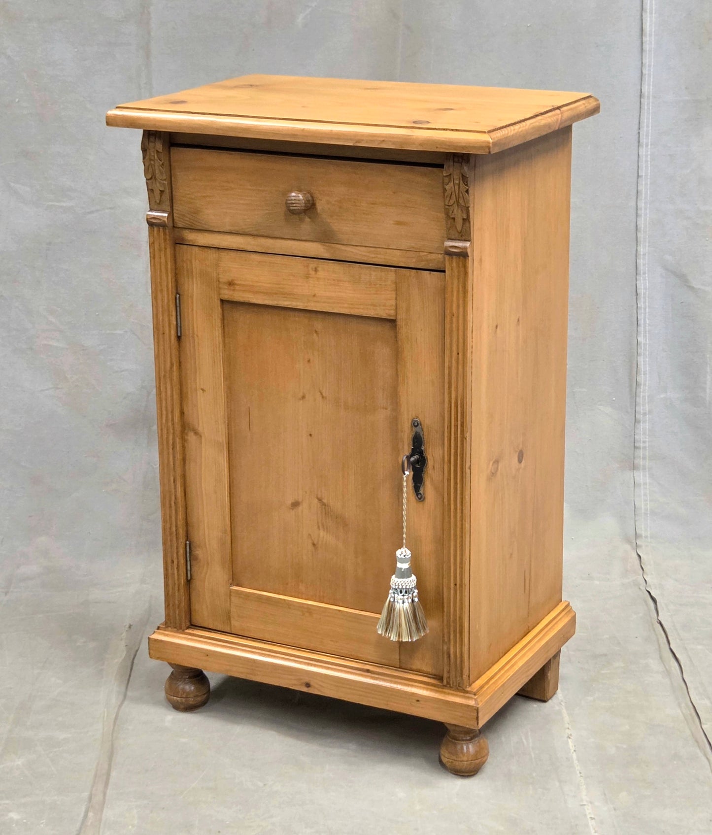 Vintage Eastern European Natural Pine Nighstands - a pair