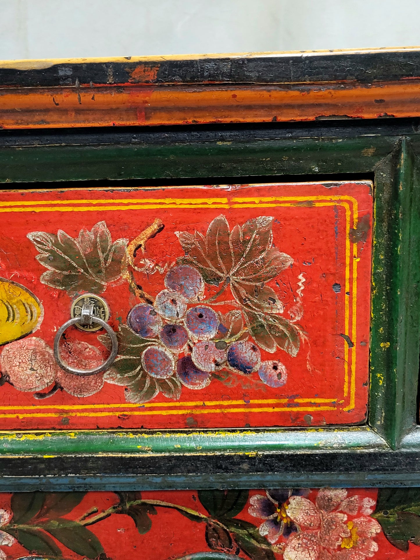 Antique Early 19th Century Chinese Red Lacquer Altar / Console Table