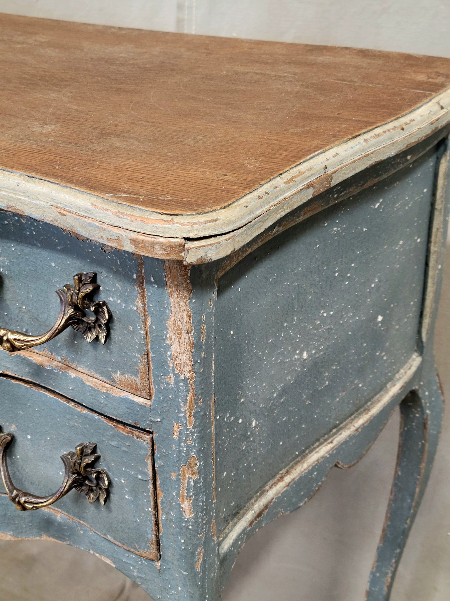 Antique 1920s French Provincial Louis XV Style Painted Commode