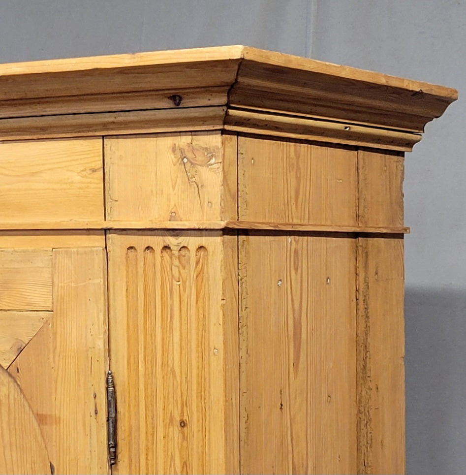 Antique 19th Century German Pine Single Door Armoire Wardrobe