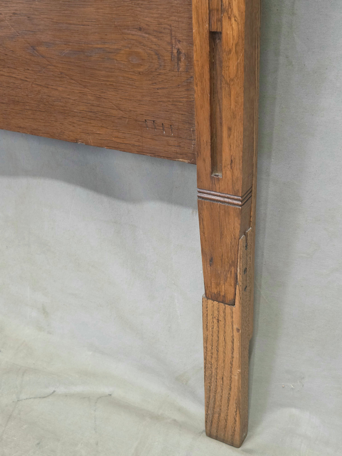 Antique Oak King Size Headboard, Arts & Crafts Style, USA, Circa 1920