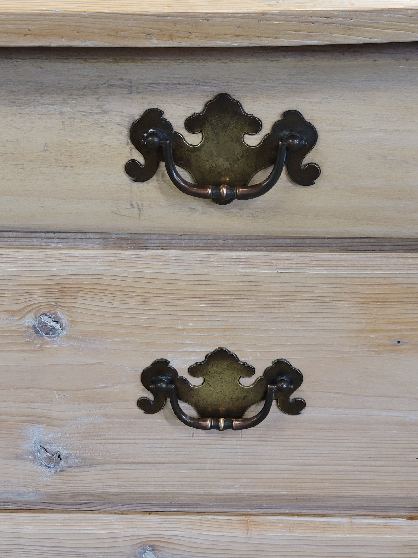 Antique Dutch Whitewashed Pine Dresser Chest of Drawers