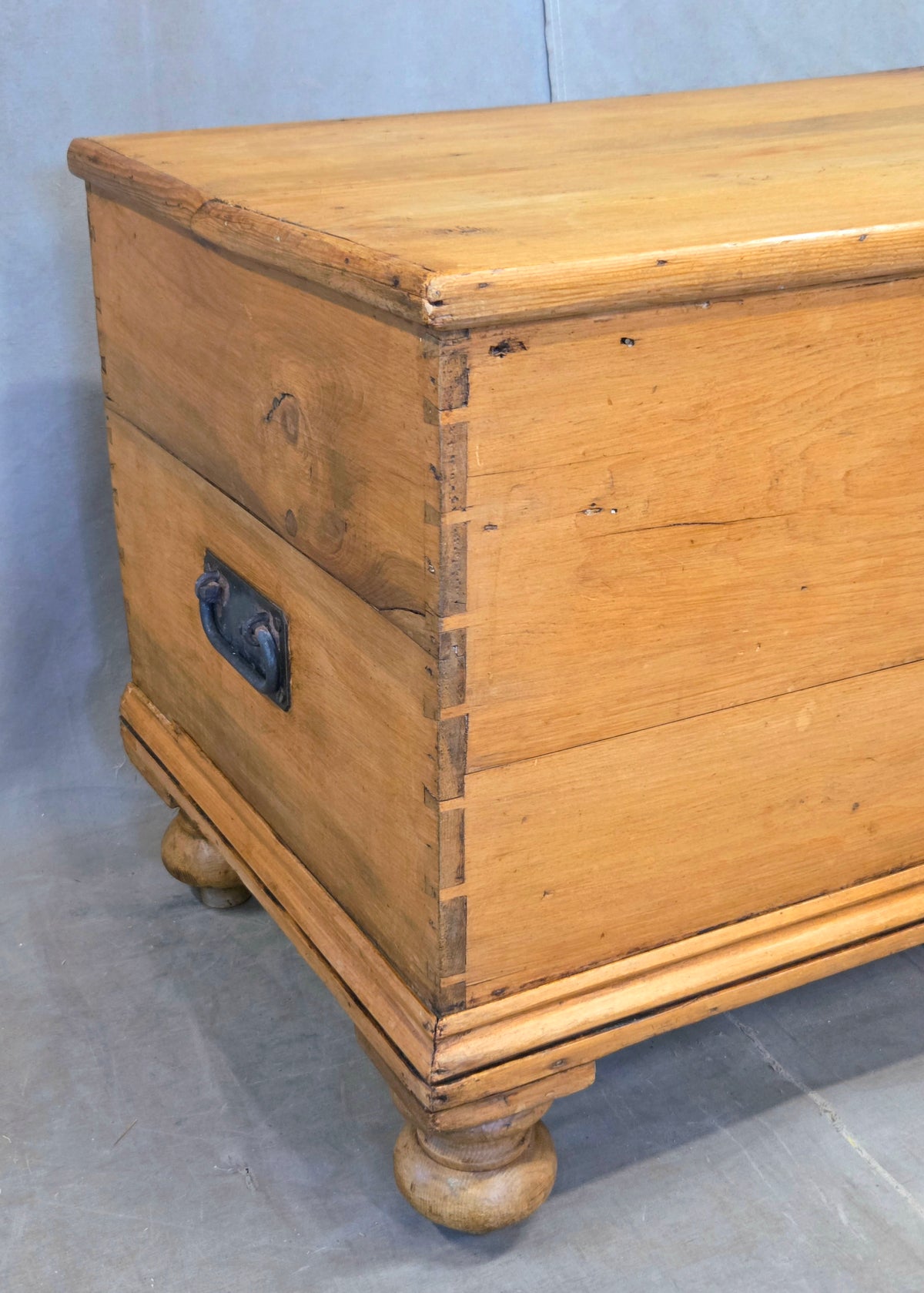 Antique Circa 1900 German Natural Pine Blanket Chest