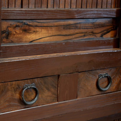 Antique Japanese Meiji Period Two Piece Tansu Chest (Goshu Mizuya)