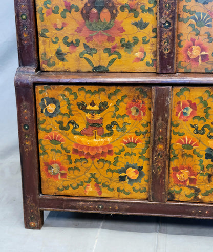 Antique 1920s Tibetan Stepped Storage Altar Cabinet