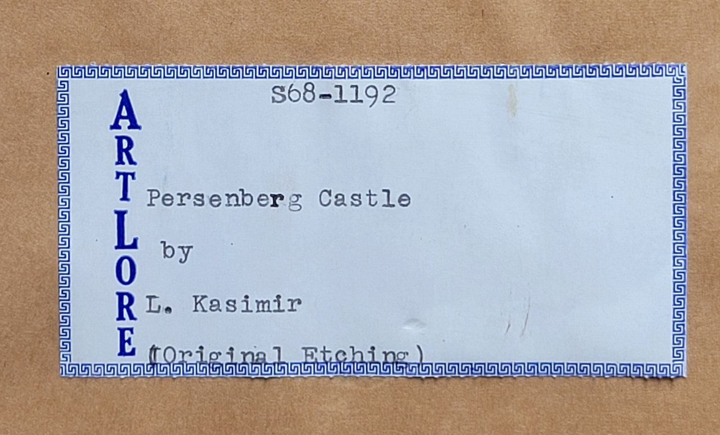 Etching of Persenberg Castle (Austria) by Luigi Kasimir (1881-1962)