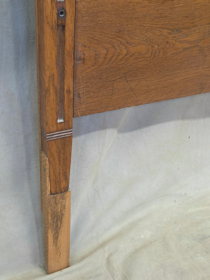 Antique Oak King Size Headboard, Arts & Crafts Style, USA, Circa 1920
