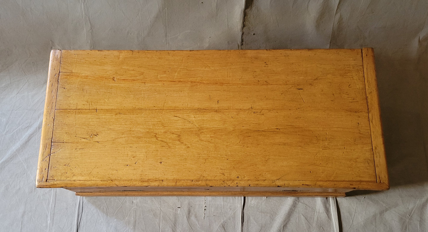 Antique English Pine Blanket Chest With Drawer