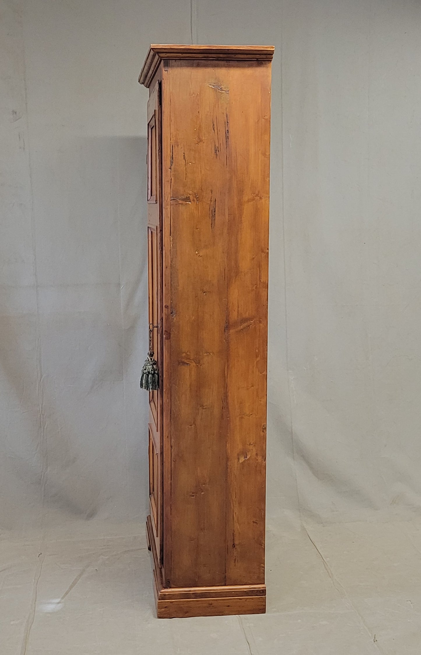 Antique French Rustic Pine and Cherry Wood Cupboard
