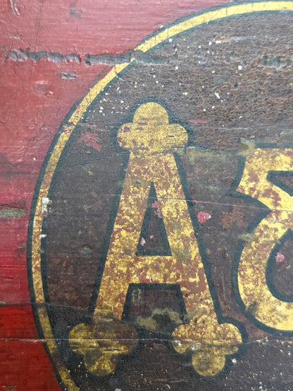 Antique A&P Tea Bin, Wood With Red Paint, Country Style, Circa 1920