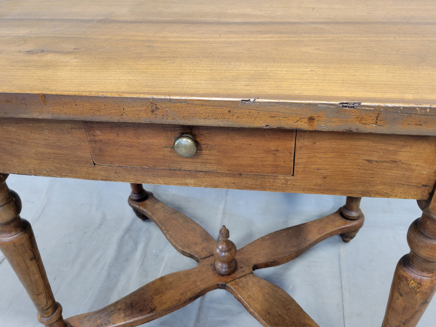 Antique Eastern European Pine and Beechwood Baker's Table Kitchen Island