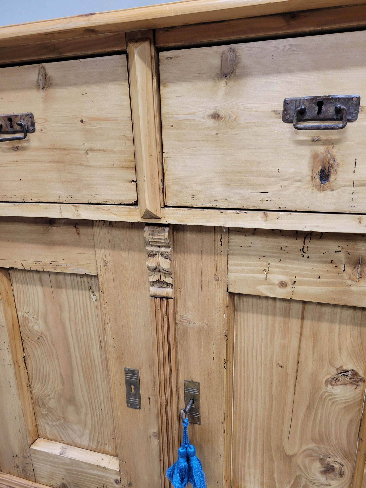 Antique Eastern European Rustic Pine Buffet