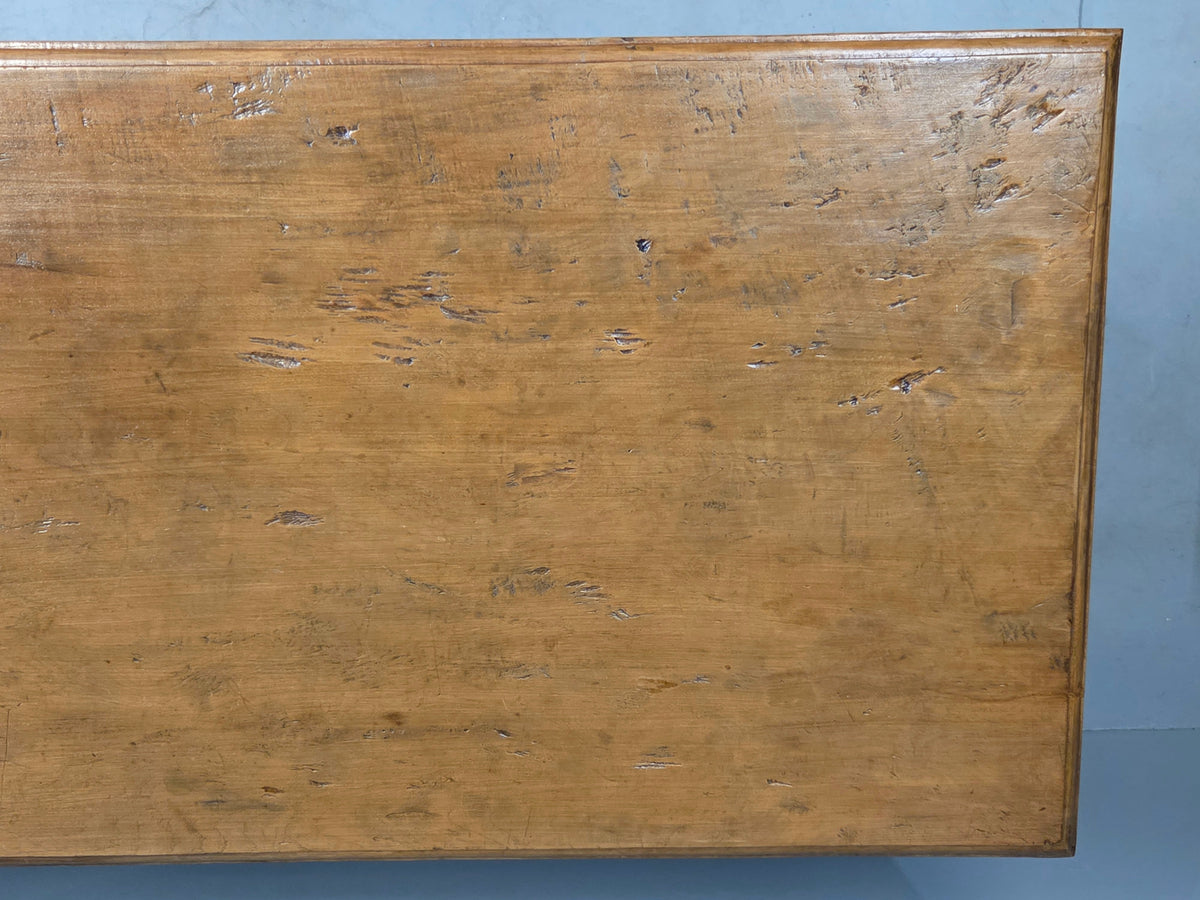 Vintage Old Teak Dining Table, C. 1940, Indonesia