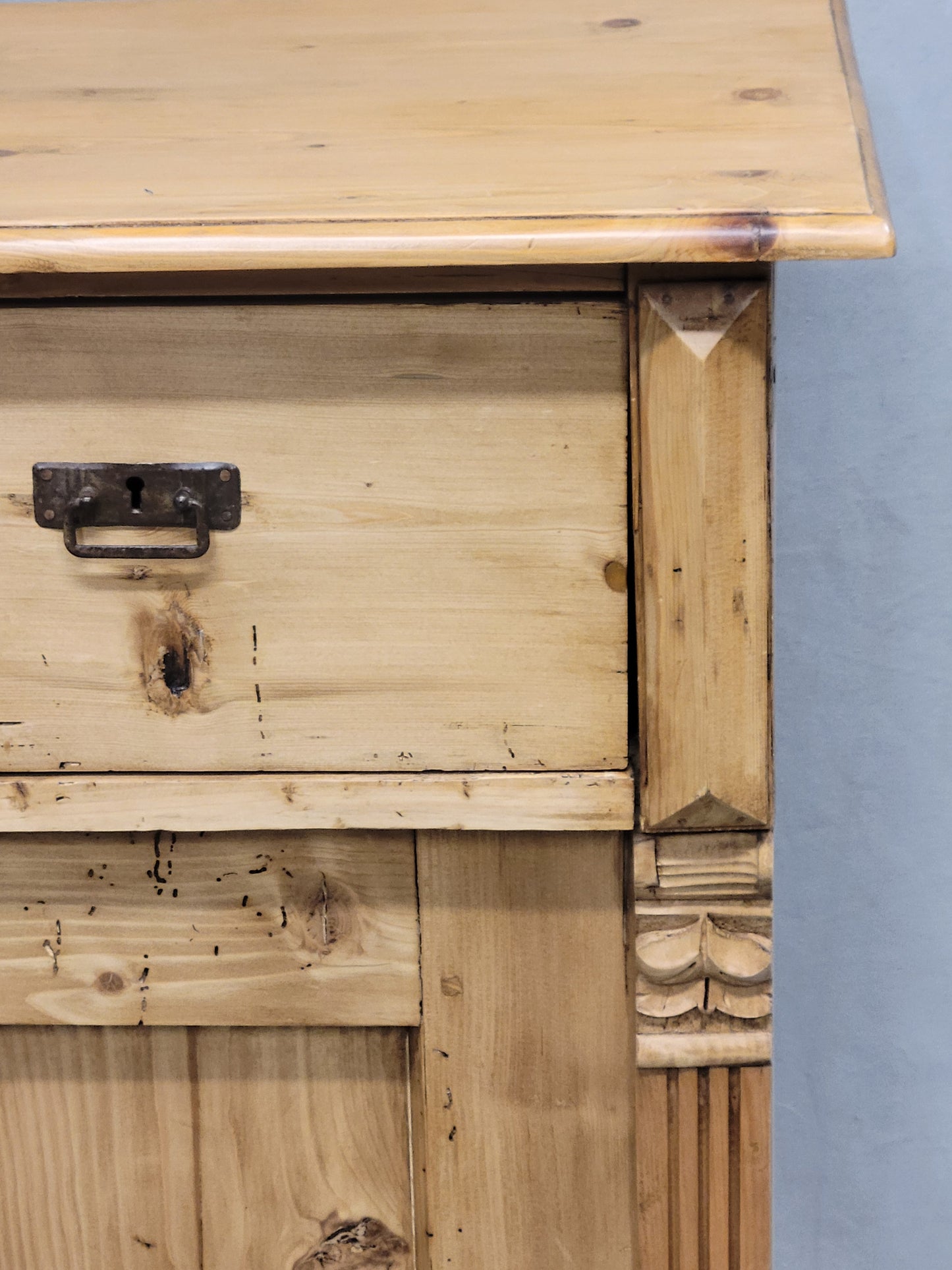 Antique Eastern European Rustic Pine Buffet