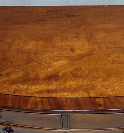 Antique English Edwardian Figured Mahogany Dresser With Original Knobs