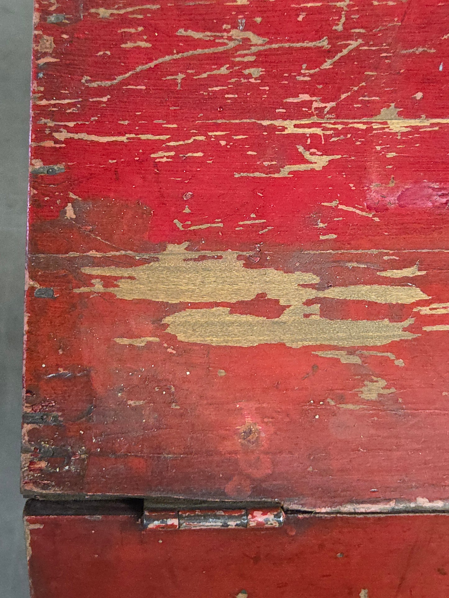 Antique A&P Tea Bin, Wood With Red Paint, Country Style, Circa 1920