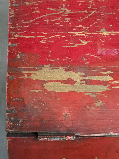 Antique A&P Tea Bin, Wood With Red Paint, Country Style, Circa 1920