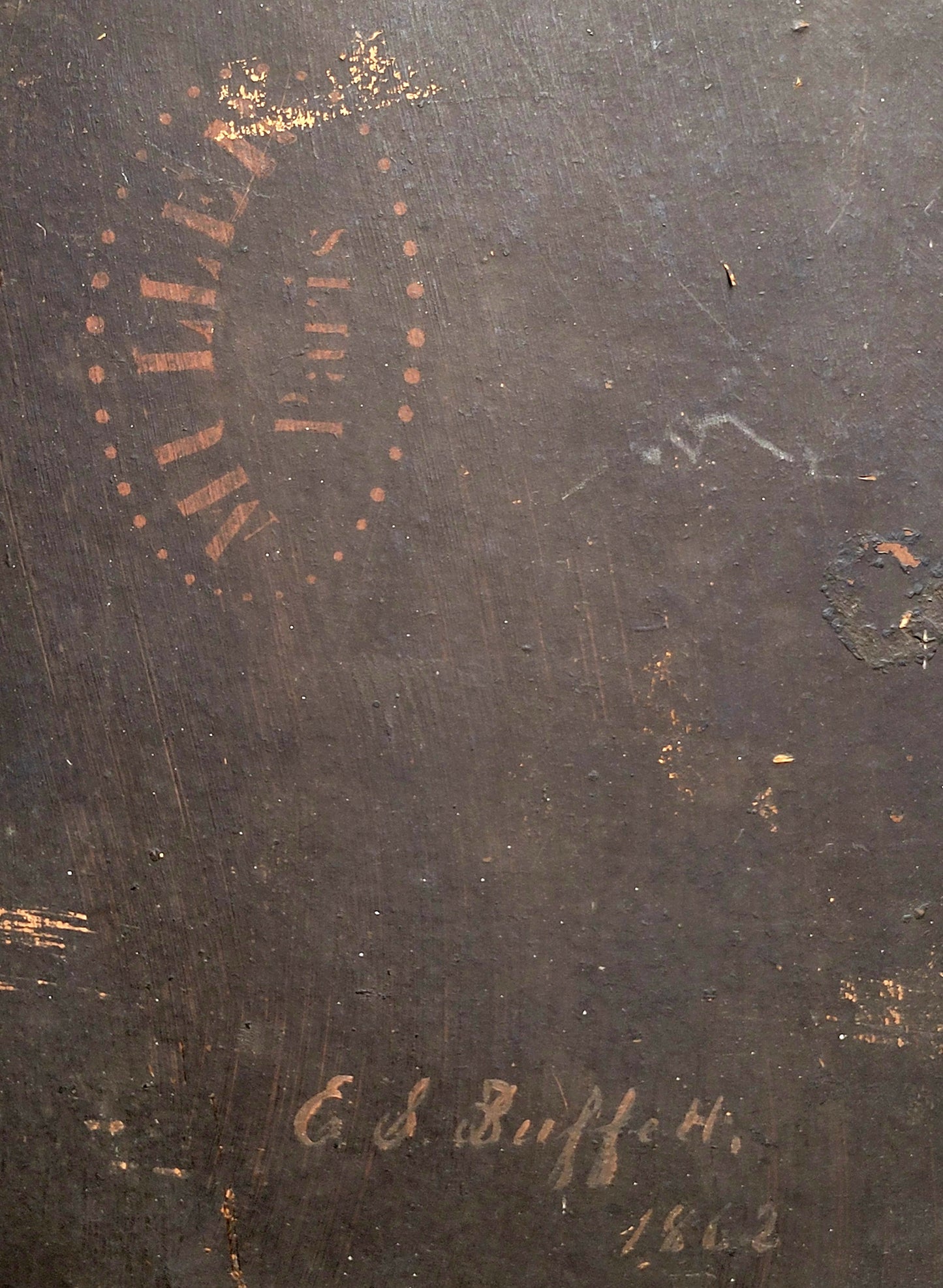 Antique 19th Century French Forest Landscape signed E.S. Buffett, 1862